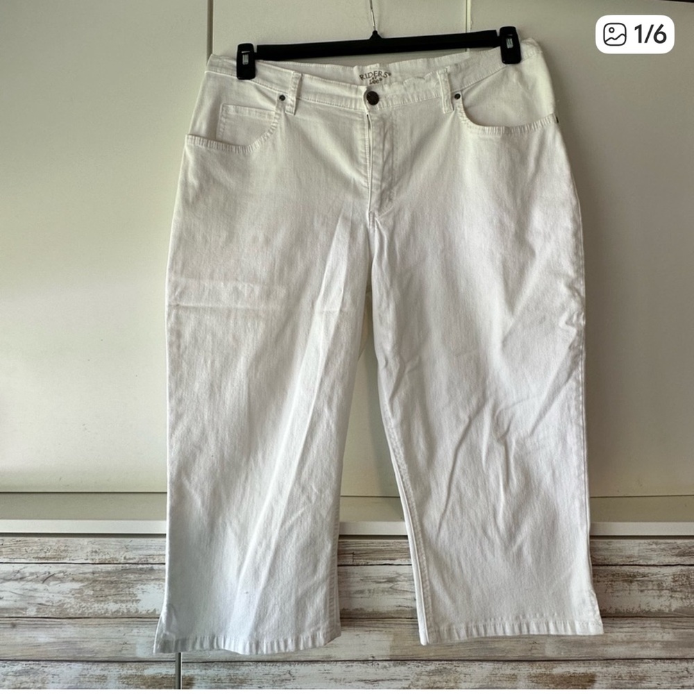 Riders by Lee White Capri Jeans Plus Size 18W Cropped Denim